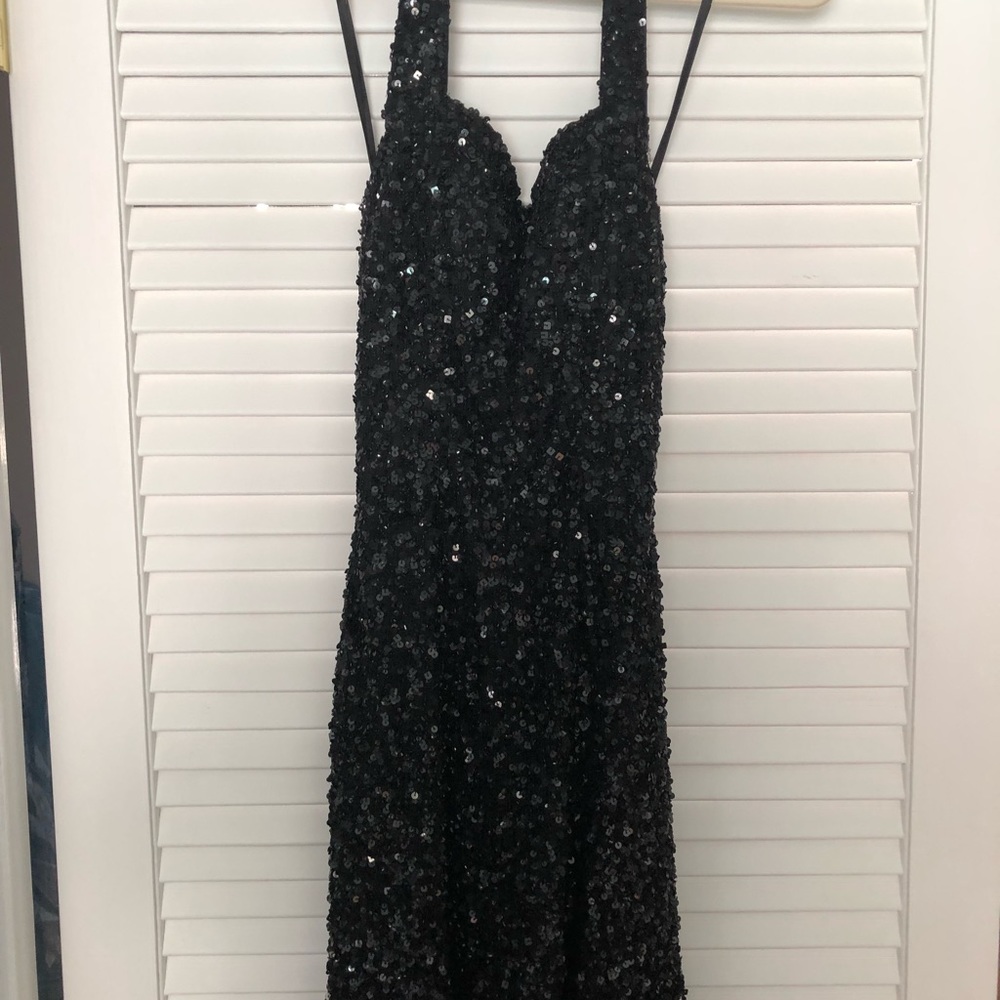 Black Scala sequin dress